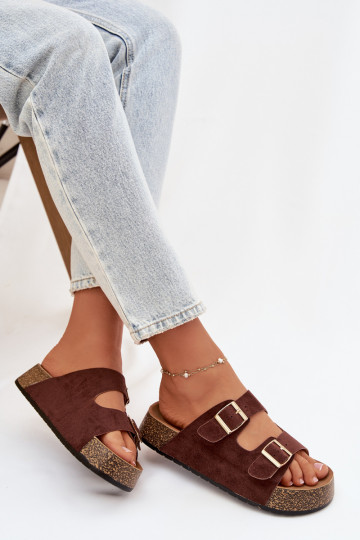 naiste plätud Korkosissea platvormil Ze Kuldset värvimi neetide ja pandlagami pruunid värvi Tovessa