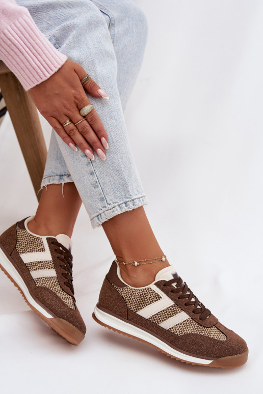 spordijalatsid Sneakers tüüpi jalanõud Pealiste omad pruunid värvi Soretta