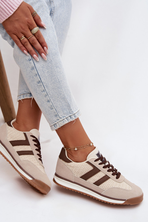 spordijalatsid Sneakers tüüpi jalanõud Pealiste omad beeži värvi Soretta