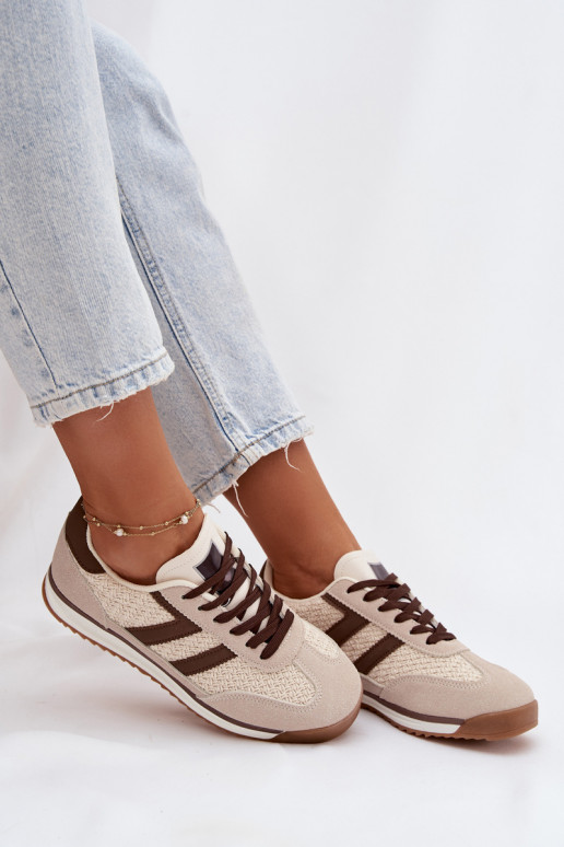 spordijalatsid Sneakers tüüpi jalanõud Pealiste omad beeži värvi Soretta