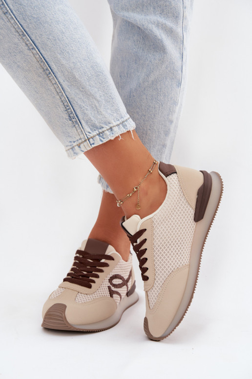 Sneakers tüüpi jalanõud spordijalatsid Pealiste omad beeži värvi-pruunid värvi Tarlisse