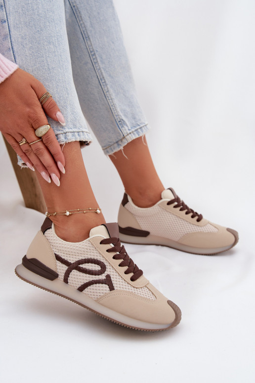 Sneakers tüüpi jalanõud spordijalatsid Pealiste omad beeži värvi-pruunid värvi Tarlisse