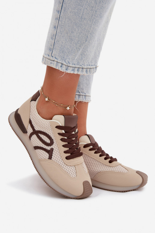 Sneakers tüüpi jalanõud spordijalatsid Pealiste omad beeži värvi-pruunid värvi Tarlisse