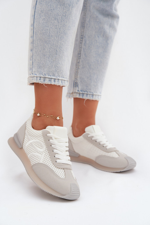 Sneakers tüüpi jalanõud spordijalatsid Pealiste omad Valget-Halli värvi Tarlisse