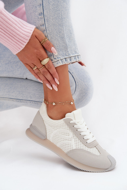 Sneakers tüüpi jalanõud spordijalatsid Pealiste omad Valget-Halli värvi Tarlisse