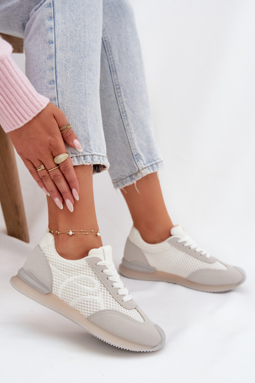 Sneakers tüüpi jalanõud spordijalatsid Pealiste omad Valget-Halli värvi Tarlisse