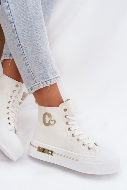 naiste saapad platvormiga valget värvi Meloria