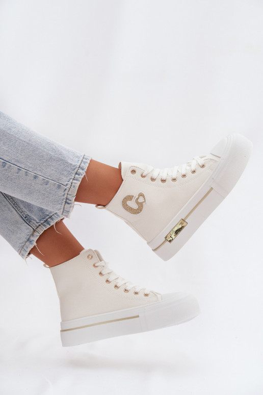 naiste saapad platvormiga valget värvi Meloria