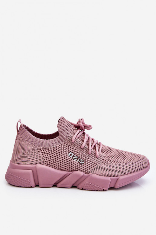 Pealiste omad Valgus Sneakers tüüpi jalanõud Memory Foam System Big Star JJ274266 Tumeroosad värvi
