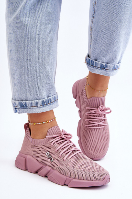 Pealiste omad Valgus Sneakers tüüpi jalanõud Memory Foam System Big Star JJ274266 Tumeroosad värvi