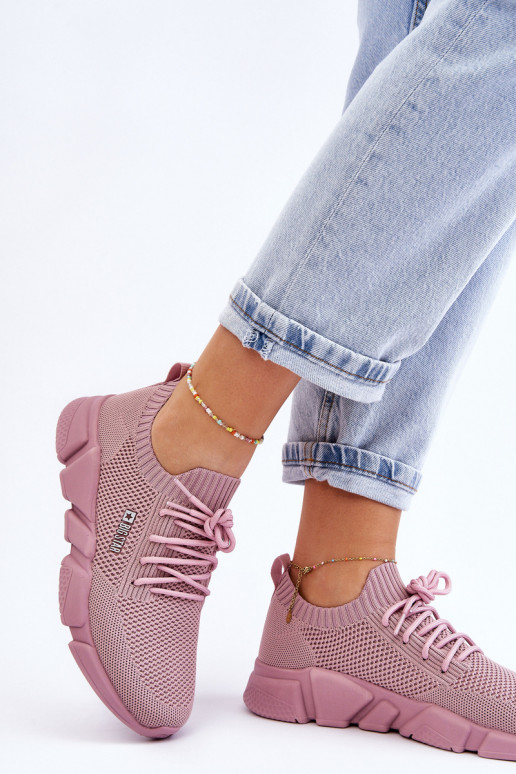 Pealiste omad Valgus Sneakers tüüpi jalanõud Memory Foam System Big Star JJ274266 Tumeroosad värvi