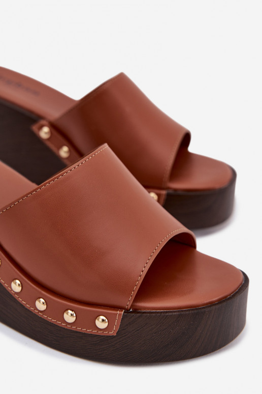 Naistel kuldse värvi platvormsussid Arionne, pruun