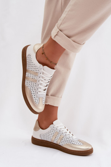 Pealhk Ažuurne Sneakers tüüpi jalanõud Pealiste omad Zazoo N1318 halli-Kuldset värvi