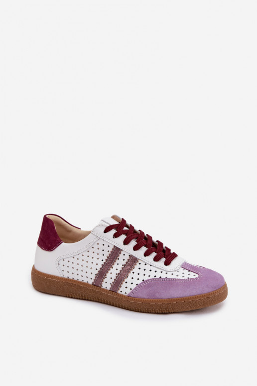 Pealhk Ažuurne Sneakers tüüpi jalanõud Pealiste omad Zazoo N1318 Valget-Violetne värv