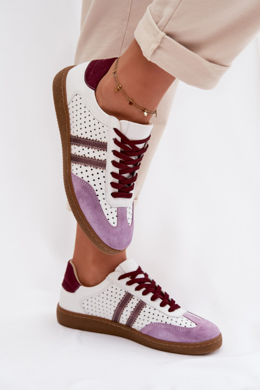 Pealhk Ažuurne Sneakers tüüpi jalanõud Pealiste omad Zazoo N1318 Valget-Violetne värv