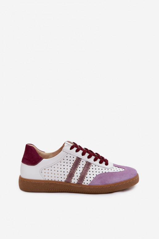 Pealhk Ažuurne Sneakers tüüpi jalanõud Pealiste omad Zazoo N1318 Valget-Violetne värv