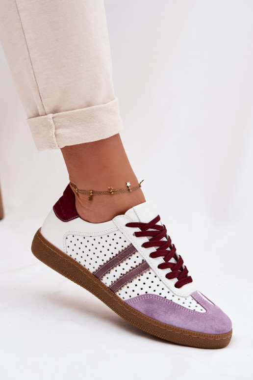 Pealhk Ažuurne Sneakers tüüpi jalanõud Pealiste omad Zazoo N1318 Valget-Violetne värv