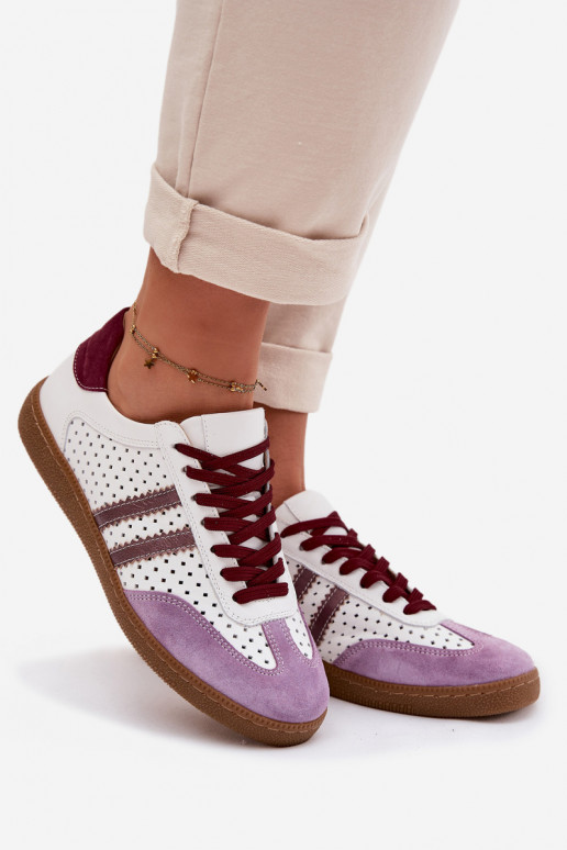 Pealhk Ažuurne Sneakers tüüpi jalanõud Pealiste omad Zazoo N1318 Valget-Violetne värv
