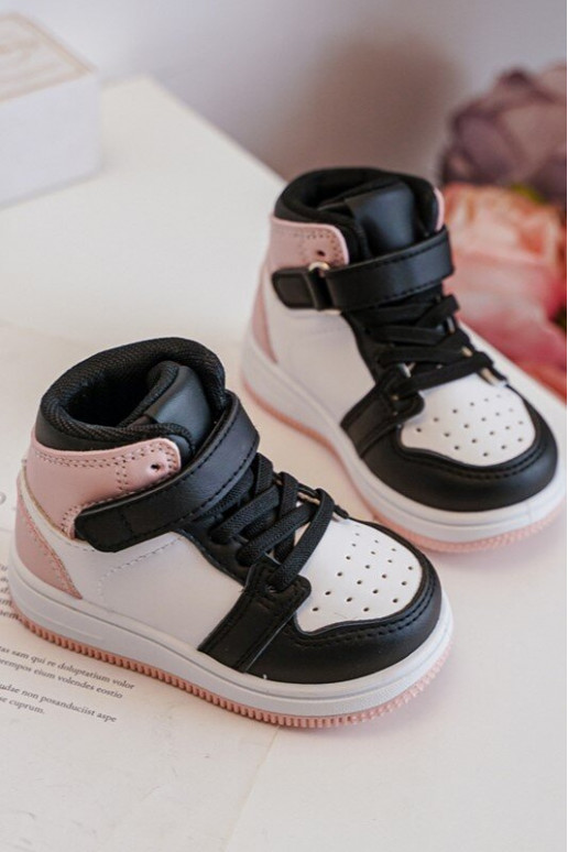 Kõrge Laste spordijalatsid Valget-Tumeroosad värvi Teredite