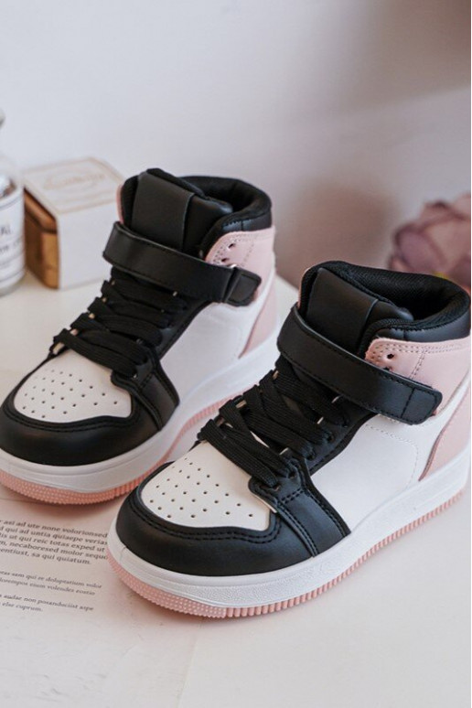 Kõrge Laste spordijalatsid Valget-Tumeroosad värvi Teredite