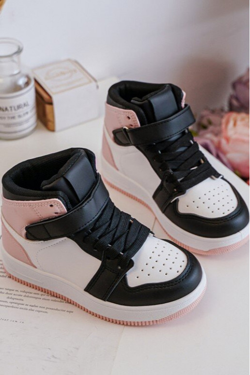 Kõrge Laste spordijalatsid Valget-Tumeroosad värvi Teredite