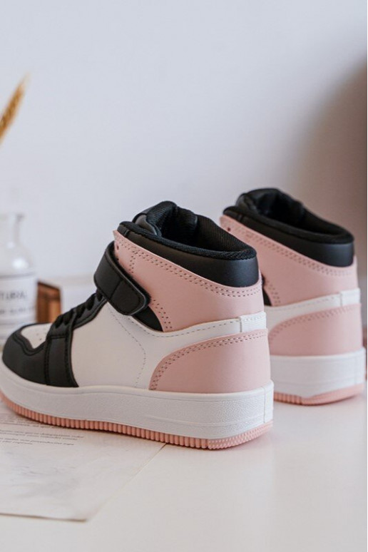 Kõrge Laste spordijalatsid Valget-Tumeroosad värvi Teredite