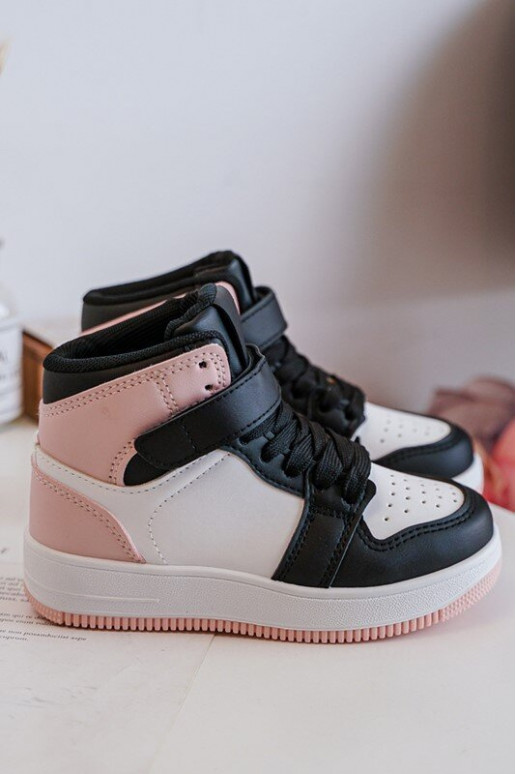 Kõrge Laste spordijalatsid Valget-Tumeroosad värvi Teredite