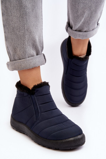 voodriga Sellel ondalad naiste nööpidega lumesaapad tumesinist värvi Enmore