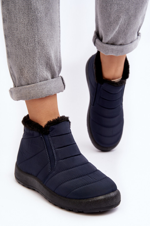 voodriga Sellel ondalad naiste nööpidega lumesaapad tumesinist värvi Enmore