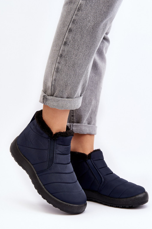 voodriga Sellel ondalad naiste nööpidega lumesaapad tumesinist värvi Enmore