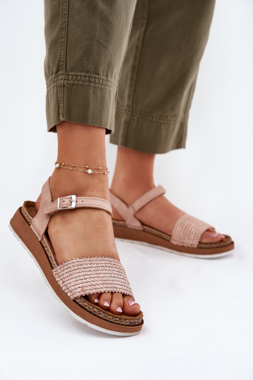 Pealistesandaalid Koos punutisega Passi juurdeku Inblu GS000050 Tumeroosad värvi