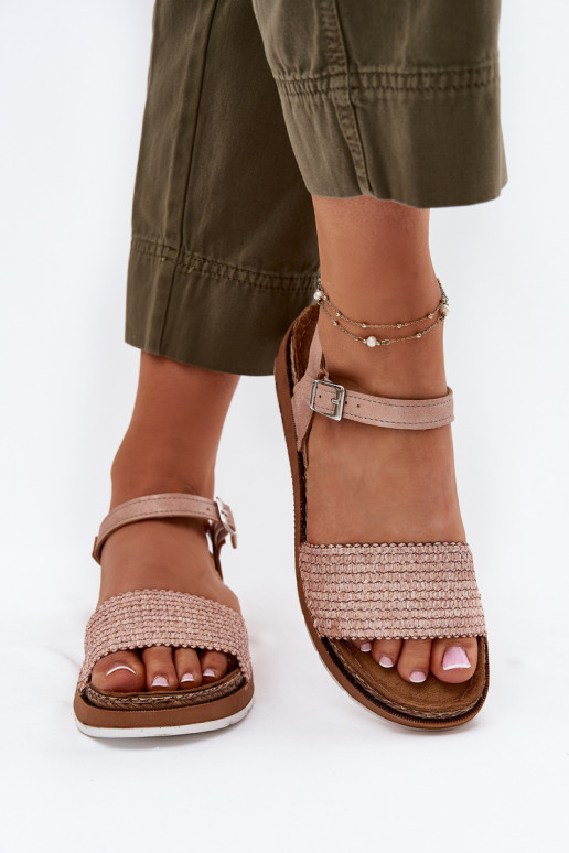 Pealistesandaalid Koos punutisega Passi juurdeku Inblu GS000050 Tumeroosad värvi