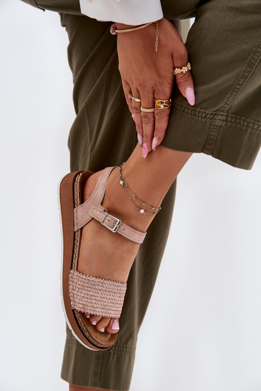 Pealistesandaalid Koos punutisega Passi juurdeku Inblu GS000050 Tumeroosad värvi