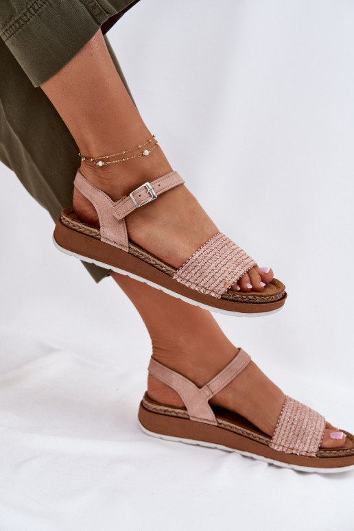 Pealistesandaalid Koos punutisega Passi juurdeku Inblu GS000050 Tumeroosad värvi