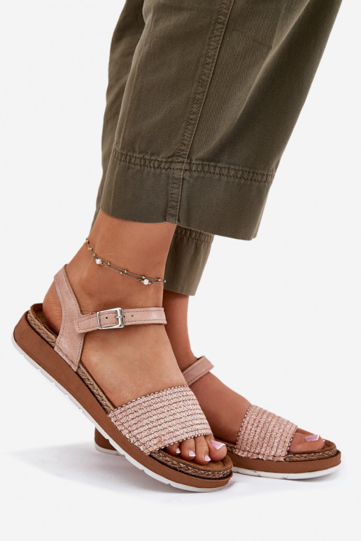 Pealistesandaalid Koos punutisega Passi juurdeku Inblu GS000050 Tumeroosad värvi