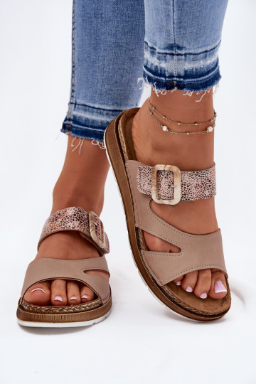 Valgus naiste plätud neetide ja pandlaga Inblu GS000055 beeži värvi