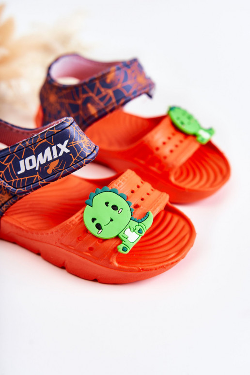 Valgus Kerged rannaplätud Laste sandaalid krõpsudega kinnitatav oranži värvi Asti