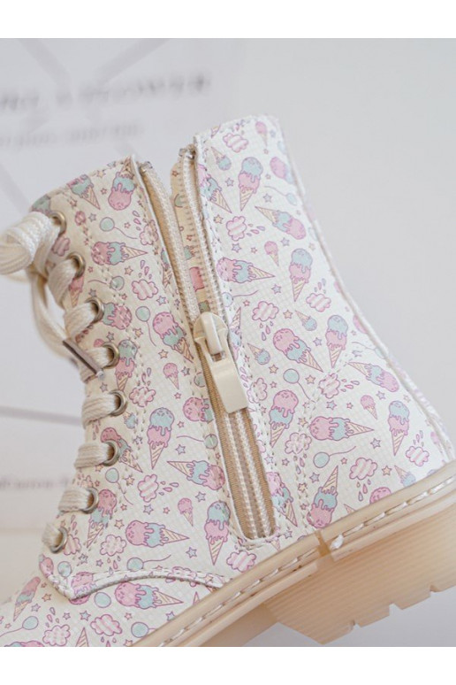 voodriga Pealiste poolsaapad Laste jalanõud tõmblukuga beeži värvi Dolida