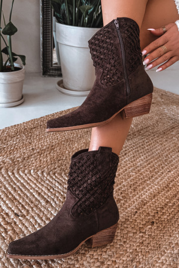 Saapad Pealiste omad kõrge jämeda kontsaga Czekoladosissee Ferissa