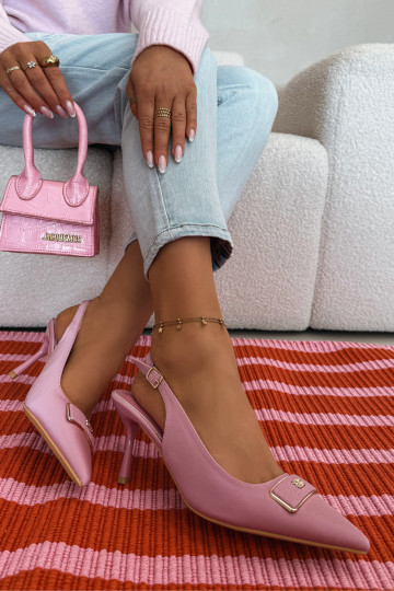 kõrge kontsaga kingad Pealiste omad Koos Ornate Detalem Tumeroosad värvi Lurella