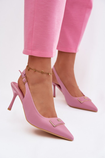 kõrge kontsaga kingad Pealiste omad Koos Ornate Detalem Tumeroosad värvi Lurella 2