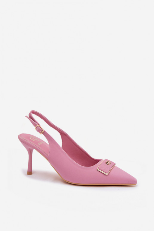 kõrge kontsaga kingad Pealiste omad Koos Ornate Detalem Tumeroosad värvi Lurella