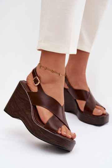 Pealistesandaalid eko-nahast Peal buskinie Czekoladosissee Janivra 2