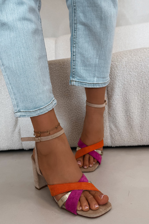 Pealistesandaalid Triipudega Eco Suedeosissee beeži värvi Karilora