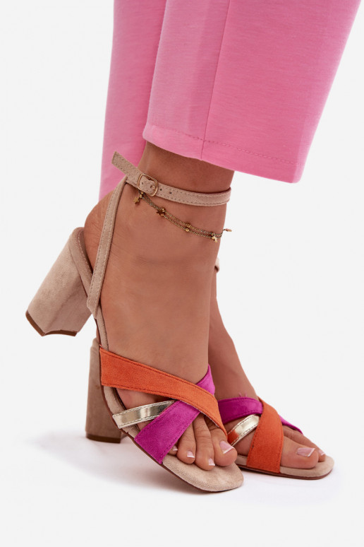 Pealistesandaalid Triipudega Eco Suedeosissee beeži värvi Karilora