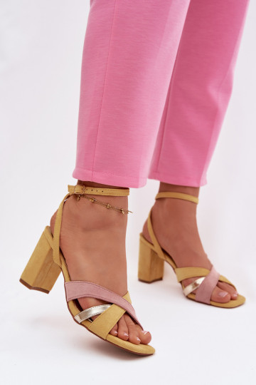 Pealistesandaalid Triipudega Eco Suedeosissee Kollased Karilora 2