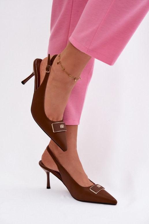 kõrge kontsaga kingad Pealiste omad Koos Ornate Detalem Czekoladosissee Lurella