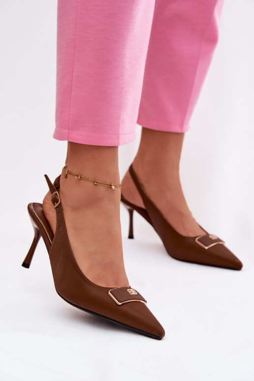 kõrge kontsaga kingad Pealiste omad Koos Ornate Detalem Czekoladosissee Lurella