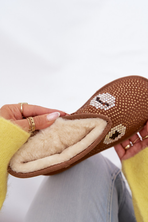 Kaunistustega Kõrge nööpidega lumesaapad Pealiste omad pruunid värvi Galivra