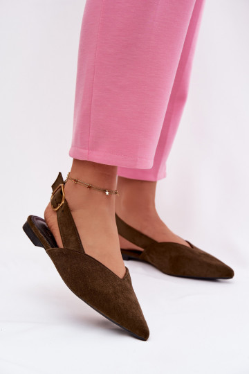 Baleriinad Kuldse pandlaga Eco Suedeosissee Rohelist värvi Palerra